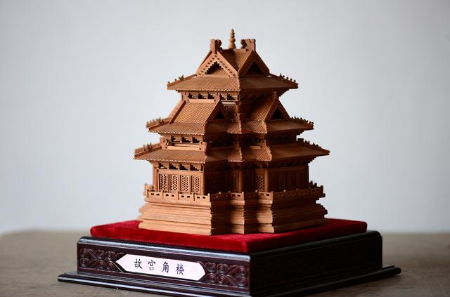 Wooden miniature model of the Forbidden City Corner Tower
