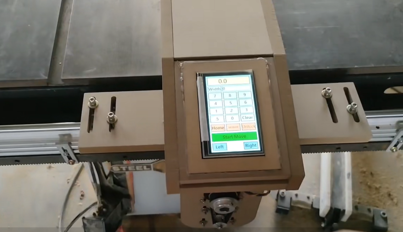 NinjaFence-G1 installed on a table saw with touchscreen control